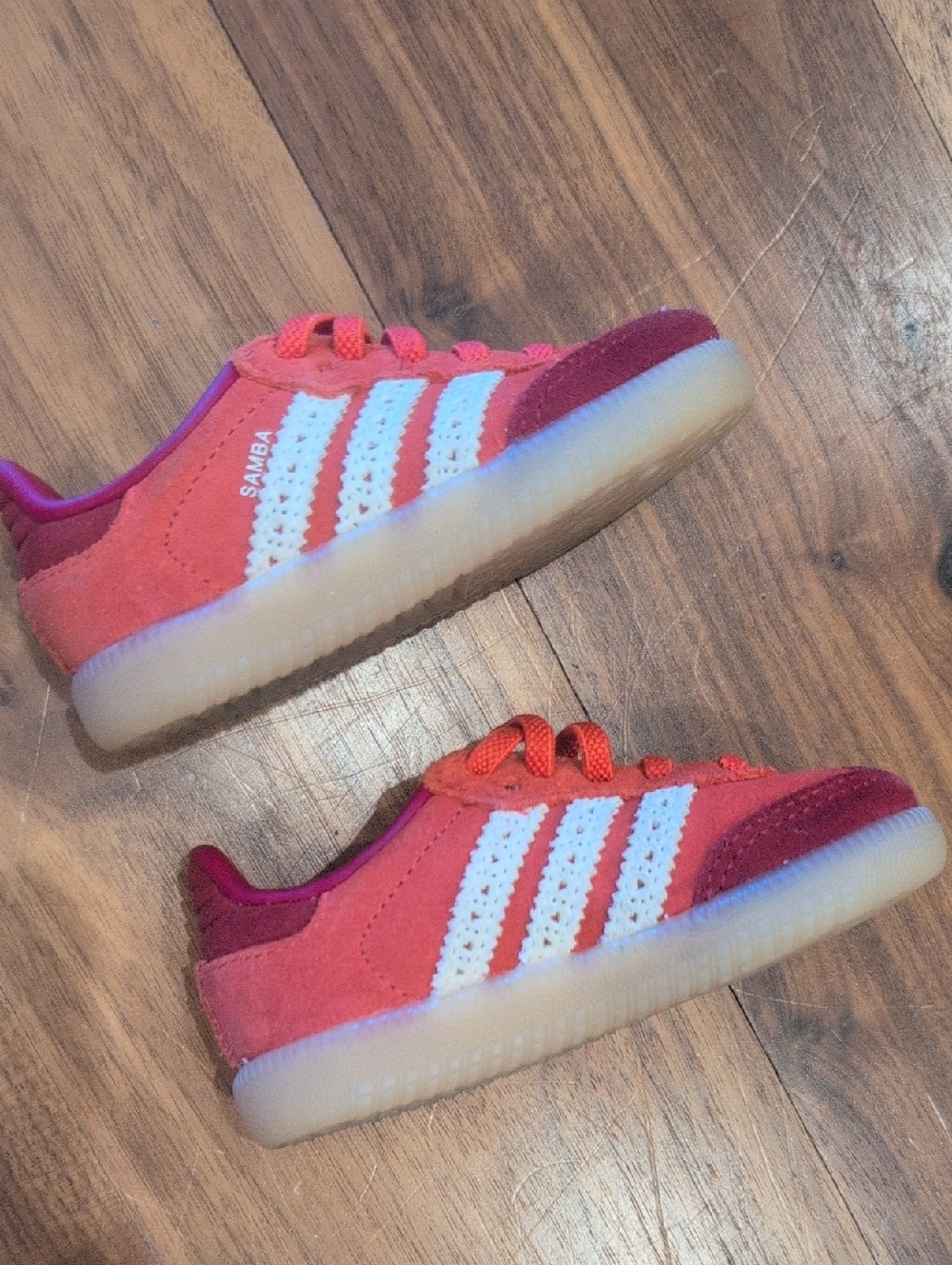 adidas Kids Samba Suede Sneakers in Pink and Coral